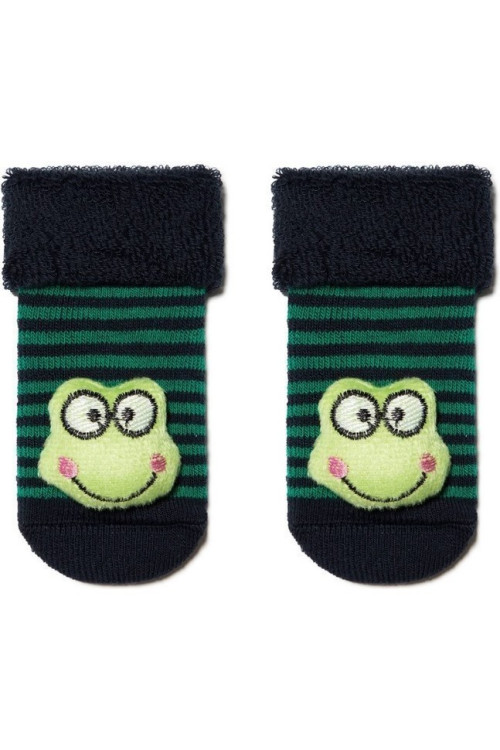 Шкарпетки дитячі Conte-kids Sof-tiki 18С-263СП (399) махрові з аплікацією Жабеня