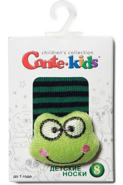 Шкарпетки дитячі Conte-kids Sof-tiki 18С-263СП (399) махрові з аплікацією Жабеня