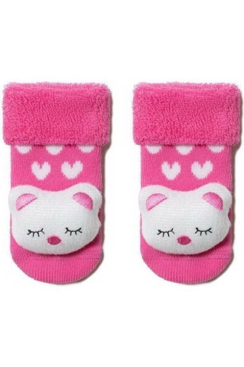 Шкарпетки дитячі Conte-kids Sof-tiki 18С-263СП (402) махрові з аплікацією Котик