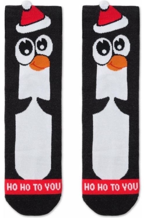 Шкарпетки жіночі Conte Новорічні 21С-75СП (650) з махровою стопою «Penguin»